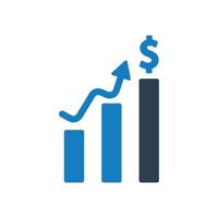 financieel opwaarts pictogram, trending pijlpictogram vector