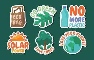 Earth Day vector stickerpakket