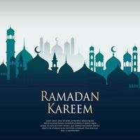 vectorillustratie van moskee gebouw silhouet. geschikt voor ontwerpelement van ramadan kareem-groetdecoratie. ramadan kareem poster achtergrond sjabloon. vector