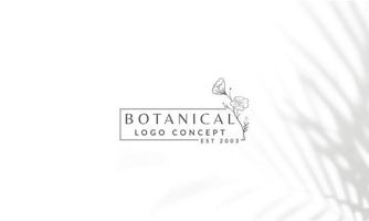 botanische bloemen element hand getekende logo met wilde bloemen en bladeren. logo voor spa en schoonheidssalon, boetiek, biologische winkel, bruiloft, floral designer, interieur, fotografie, cosmetica. vector