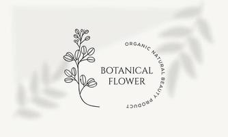 botanische bloemen element hand getekende logo met wilde bloemen en bladeren. logo voor spa en schoonheidssalon, boetiek, biologische winkel, bruiloft, floral designer, interieur, fotografie, cosmetica. vector