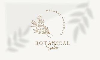 botanische bloemen element hand getekende logo met wilde bloemen en bladeren. logo voor spa en schoonheidssalon, boetiek, biologische winkel, bruiloft, floral designer, interieur, fotografie, cosmetica. vector