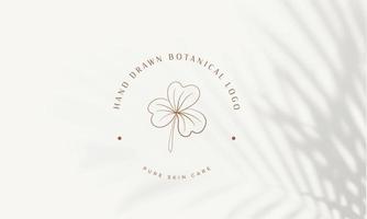 botanische bloemen element hand getekende logo met wilde bloemen en bladeren. logo voor spa en schoonheidssalon, boetiek, biologische winkel, bruiloft, floral designer, interieur, fotografie, cosmetica. vector