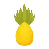 schattige ananas, eenvoudig, cartoon in Scandinavische stijl geïsoleerd op een witte achtergrond. geometrische vormen, seizoensdecoratie, vers fruit. zomertijd, gezond eten. vector illustratie