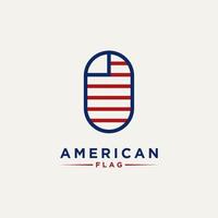 abstracte minimalistische Amerikaanse vlag logo pictogram ontwerp vector