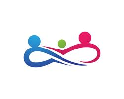 Oneindigheid mensen Adoptie en gemeenschapszorg Logo sjabloon vector pictogram