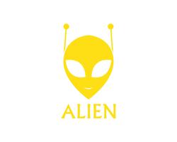 Alien gezicht pictogram vector logo en symbolen sjabloon app