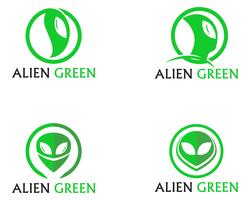 Alien gezicht pictogram vector logo en symbolen sjabloon app