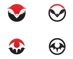 Vleermuis zwarte logo sjabloon witte achtergrond pictogrammen app vector