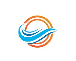 Water Wave symbool en pictogram Logo sjabloon vectoren