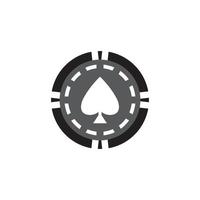 casino chip pictogram poker chip vector pictogram logo casino chips voor poker of roulette.vector afbeelding geïsoleerd op een witte achtergrond