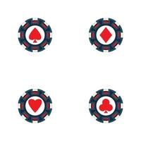 casino chip pictogram poker chip vector pictogram logo casino chips voor poker of roulette.vector afbeelding geïsoleerd op een witte achtergrond