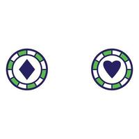 casino chip pictogram poker chip vector pictogram logo casino chips voor poker of roulette.vector afbeelding geïsoleerd op een witte achtergrond