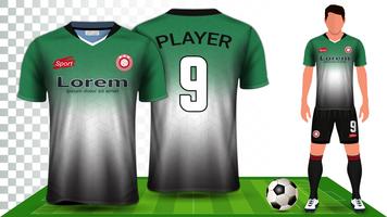 Voetbalshirt, sportshirt of voetbal Kit uniform presentatie mockup sjabloon. vector