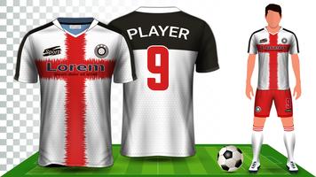 Voetbalshirt, sportshirt of voetbal Kit uniform presentatie mockup sjabloon. vector