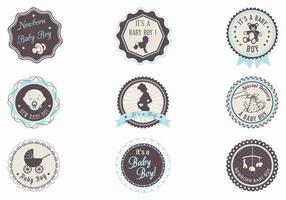 Het is een jongen! Baby label Vector Pack