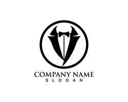 Tuxedo man logo en symbolen zwarte pictogrammen sjabloon vector