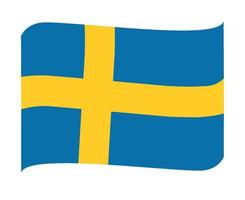 zweden vlag nationaal europa embleem lint pictogram vector illustratie abstract ontwerp element