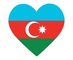 azerbeidzjan vlag nationaal europa embleem hart pictogram vector illustratie abstract ontwerp element