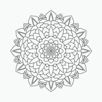 bloem mandala kleurplaat patroon ontwerp. kinderen kleurplaat. vintage mandala lijn kunst vector. zwart-wit Indiaas mandalapatroon voor het kleuren van pagina's. doodle mandala op witte achtergrond. vector