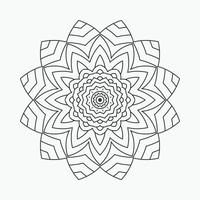 decoratie mandala lijn kunst vector. zwart-wit Indiaas mandalapatroon voor het kleuren van pagina's. bloem mandala ontwerp in Indiase stijl. circulaire mandala sieraad lijn kunst vector. kinderen kleurplaat. vector