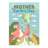 groet moeder aarde dag poster vector