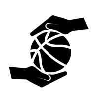 Hand met een basketbal pictogram Vector
