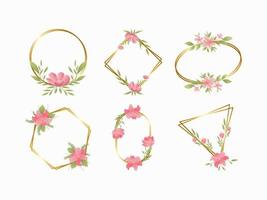 decoratieve frame bloemen set vector