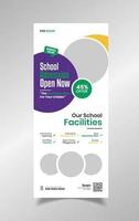 ontwerp van banner voor schooltoelating vector