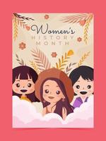 vrouwen geschiedenis maand poster vector