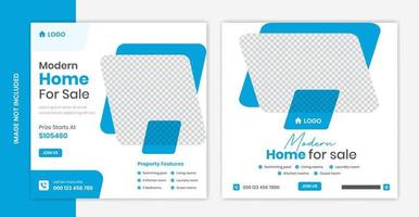 onroerend goed huis sociale media post ontwerpsjabloon, woonhuis banner set vector