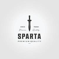 Spartaanse zwaarden logo vintage vector illustratie ontwerp, ridder van sparta