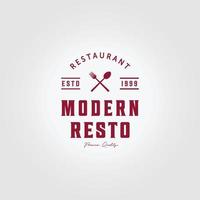 print typografie restaurant logo vector vintage illustratie ontwerp, lepel vork concept