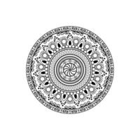 zwart-wit ronde etnische mandala, vectorillustratie op witte achtergrond. kan worden gebruikt voor het kleuren van boeken, wenskaarten, telefoonhoesjes, enz. Islam, Arabisch, Pakistan, Marokkaanse, Turkse motieven. vector