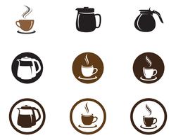 Koffiekopje Logo Template vector pictogram ontwerp