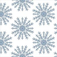 leuke kerst naadloze patroon met sneeuwvlokken geïsoleerd op een witte achtergrond. gelukkig nieuwjaar behang en wrapper voor seizoensgebonden ontwerp, textiel, decoratie, wenskaart. handgetekende prints en doodle vector