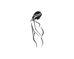 zwangere vrouw lijn kunst symbolen sjabloon vector