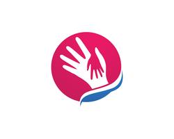 Help hand logo en vector sjabloon symbolen