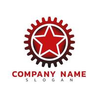 rode ster versnelling logo vector
