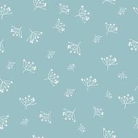 schattige witte gras paardebloem bloem op groen blauwe achtergrond naadloze patroon voor textiel vector