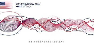 gelukkige onafhankelijkheidsdag voor de verenigde staat van amerika met rode en blauwe abstracte achtergrond en vliegend sterontwerp vector