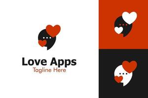 illustratie vectorafbeelding van liefde apps logo. perfect te gebruiken voor technologiebedrijf vector