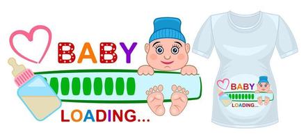 zwangerschap aankondiging baby print shirt geïsoleerd witte achtergrond vector