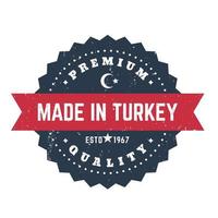 gemaakt in Turkije, vintage kenteken, vectorembleem, stempel vector