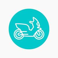 scooter lijn pictogram, ronde pictogram vector