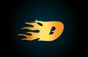 gouden d alfabet letter pictogram logo ontwerp. creatieve sjabloon voor zaken met gouden vlammen vector