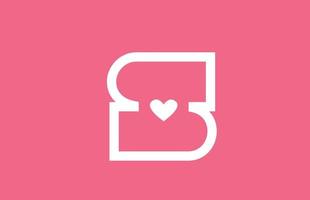 s liefde hart alfabet letterpictogram logo met roze kleur en lijn. creatief ontwerp voor een datingsitebedrijf of bedrijf vector