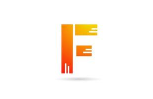 f oranje kleurovergang alfabet logo ontwerp letterpictogram. creatieve sjabloon voor bedrijven vector