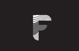 zwarte en witte lijnen f alfabet letter pictogram logo ontwerp. creatieve sjabloon voor bedrijven vector