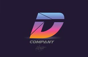 d alfabet letter pictogram logo met gesneden stijl en kleurrijk ontwerp. creatieve sjabloon voor bedrijf en bedrijf vector
